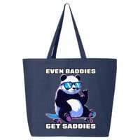 Even Baddies Get Saddies Funny Meme Cute Panda 25L Jumbo Tote