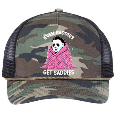 Even Baddies Get Saddies Raccoon Funny Oddly Specific Meme Retro Rope Trucker Hat Cap