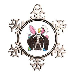 Easter Bunny German Shorthaired Pointer GSP Puppy Dog Lover Metallic Star Ornament