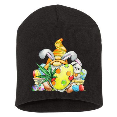 Easter Bunny Gnome Weed Leaf Lover Happy Easter Day Short Acrylic Beanie