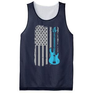 Electric Bass Guitar Player American Flag Musician Mesh Reversible Basketball Jersey Tank