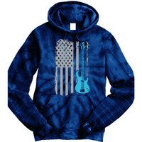 Electric Bass Guitar Player American Flag Musician Tie Dye Hoodie