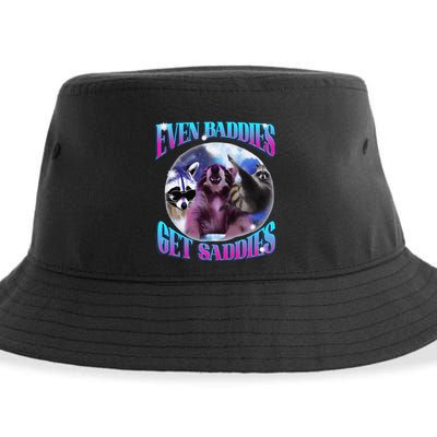 Even Baddies Get Saddies Opossum Funny Sustainable Bucket Hat