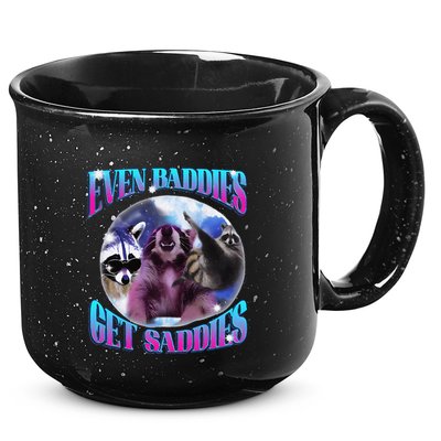 Even Baddies Get Saddies Opossum Funny 15oz Campfire Ceramic Mug