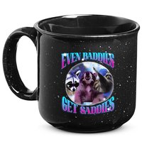 Even Baddies Get Saddies Opossum Funny 15oz Campfire Ceramic Mug