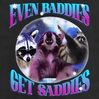 Even Baddies Get Saddies Opossum Funny Golf Towel