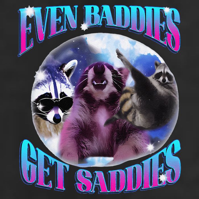 Even Baddies Get Saddies Opossum Funny Golf Towel