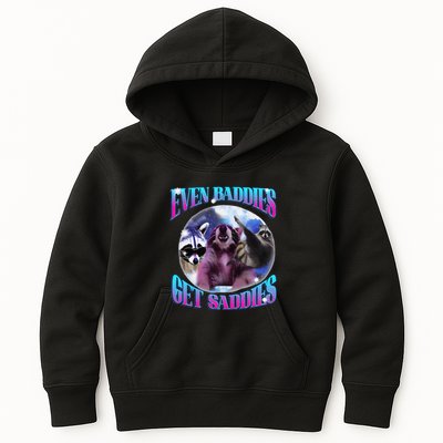 Even Baddies Get Saddies Opossum Funny Kids Hoodie