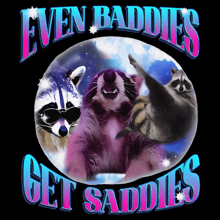 Even Baddies Get Saddies Opossum Funny Zip Tote Bag