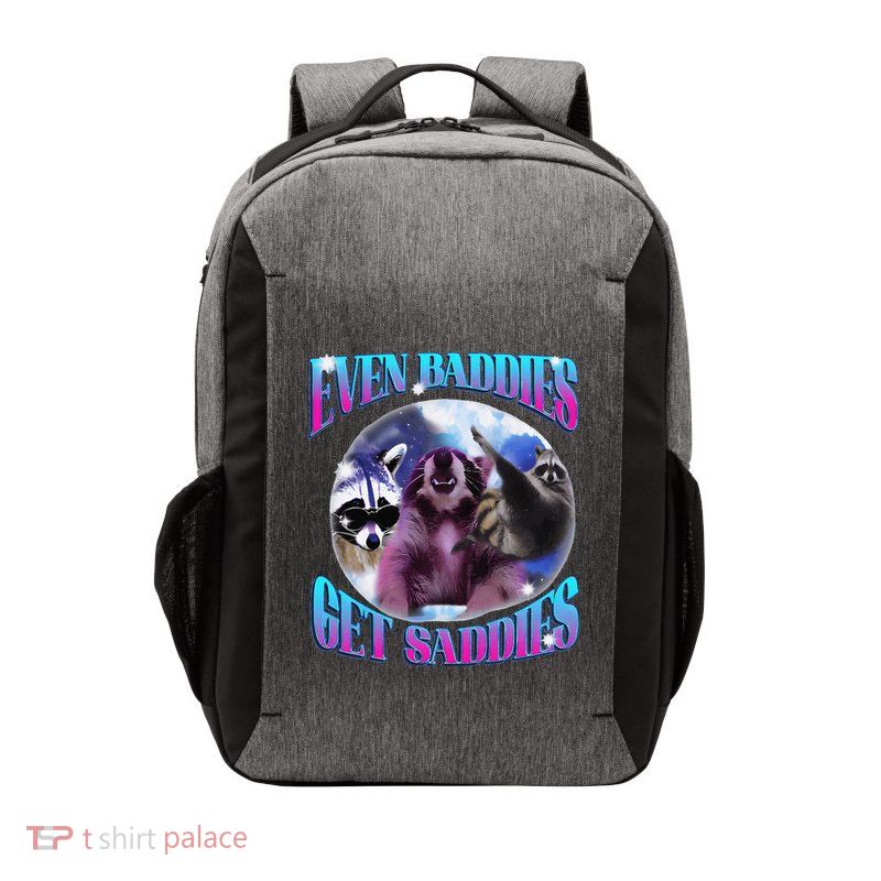 Even Baddies Get Saddies Opossum Funny Vector Backpack