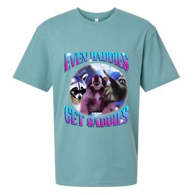 Even Baddies Get Saddies Opossum Funny Sueded Cloud Jersey T-Shirt