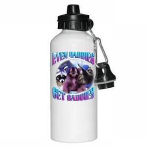 Even Baddies Get Saddies Opossum Funny Aluminum Water Bottle