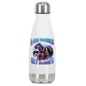 Even Baddies Get Saddies Opossum Funny Stainless Steel Insulated Water Bottle