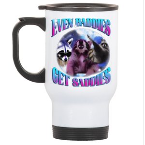 Even Baddies Get Saddies Opossum Funny Stainless Steel Travel Mug