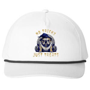 English Bulldog Halloween No Tricks Just Treats Meaningful Gift Snapback Five-Panel Rope Hat