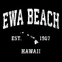 Ewa Beach Hawaii Hi Vintage Athletic Black Sports Doggie Tank