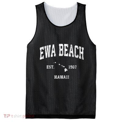 Ewa Beach Hawaii Hi Vintage Athletic Black Sports Mesh Reversible Basketball Jersey Tank