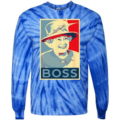 Elizabeth Boss Her Royal Highness Queen Of England Tie-Dye Long Sleeve Shirt