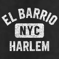 El Barrio Harlem Nyc Gym Style Distressed White Print Gift 7 Panel Mesh Trucker Snapback Hat
