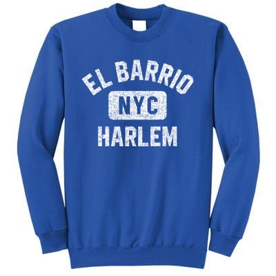 El Barrio Harlem Nyc Gym Style Distressed White Print Gift Sweatshirt