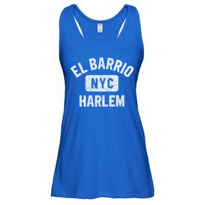El Barrio Harlem Nyc Gym Style Distressed White Print Gift Ladies Essential Flowy Tank