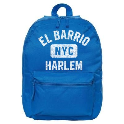 El Barrio Harlem Nyc Gym Style Distressed White Print Gift 16 in Basic Backpack