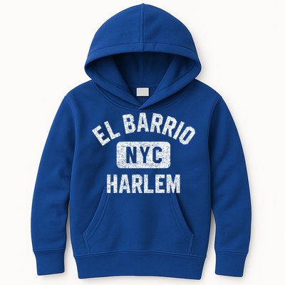 El Barrio Harlem Nyc Gym Style Distressed White Print Gift Kids Hoodie