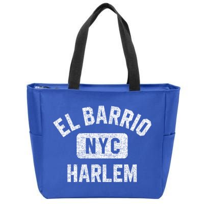 El Barrio Harlem Nyc Gym Style Distressed White Print Gift Zip Tote Bag