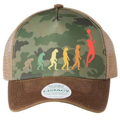 Evolution Basketball Human Evolution Basketball Player Silhouette Basketball Legacy Tie Dye Trucker Hat