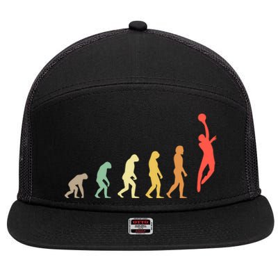 Evolution Basketball Human Evolution Basketball Player Silhouette Basketball 7 Panel Mesh Trucker Snapback Hat