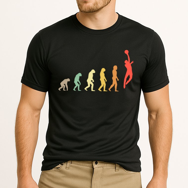 Evolution Basketball Human Evolution Basketball Player Silhouette Basketball Cooling Performance Crew T-Shirt