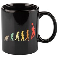 Evolution Basketball Human Evolution Basketball Player Silhouette Basketball 11oz C Handle Ceramic Mug