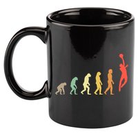 Evolution Basketball Human Evolution Basketball Player Silhouette Basketball 11oz C Handle Ceramic Mug