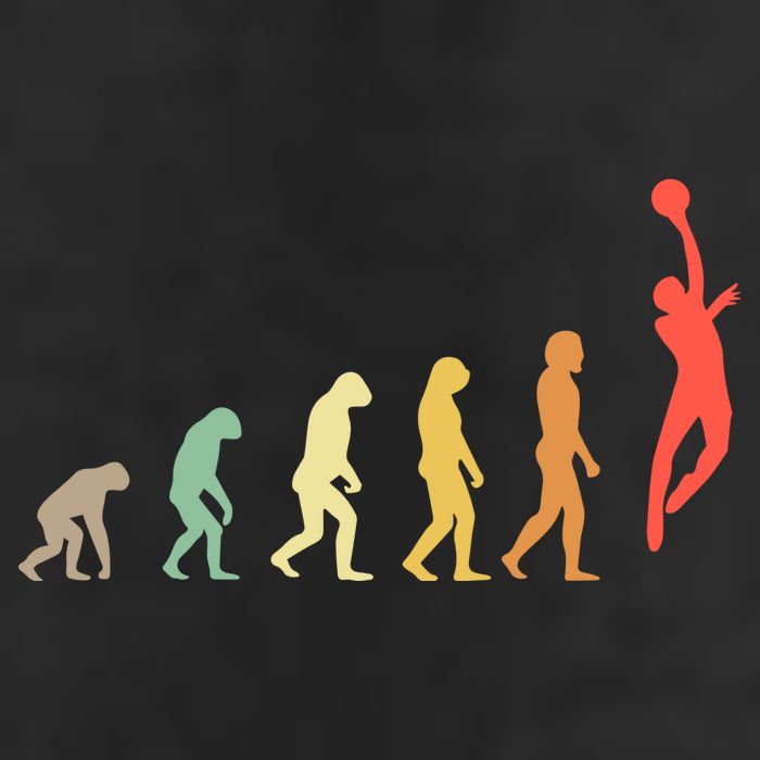 Evolution Basketball Human Evolution Basketball Player Silhouette Basketball 11oz C Handle Ceramic Mug
