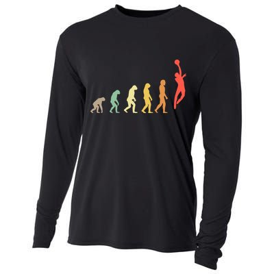 Evolution Basketball Human Evolution Basketball Player Silhouette Basketball Cooling Performance Long Sleeve Crew