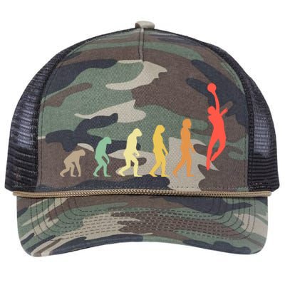 Evolution Basketball Human Evolution Basketball Player Silhouette Basketball Retro Rope Trucker Hat Cap