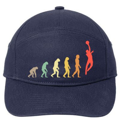 Evolution Basketball Human Evolution Basketball Player Silhouette Basketball 7-Panel Snapback Hat