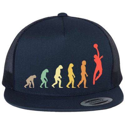 Evolution Basketball Human Evolution Basketball Player Silhouette Basketball Flat Bill Trucker Hat