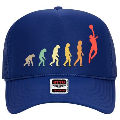 Evolution Basketball Human Evolution Basketball Player Silhouette Basketball High Crown Mesh Back Trucker Hat