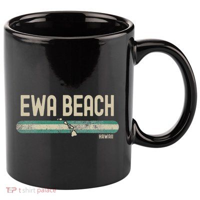 Ewa Beach Hi Hawaii Travel & 80s Style 11oz C Handle Ceramic Mug