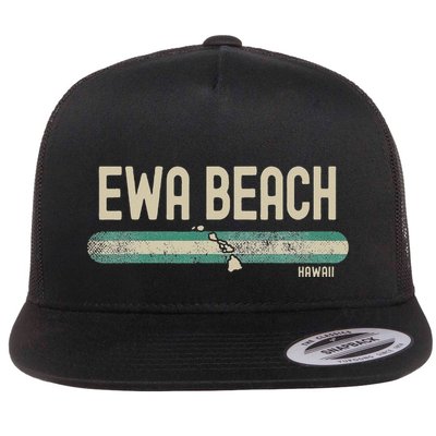 Ewa Beach Hi Hawaii Travel & 80s Style Flatbill Hat