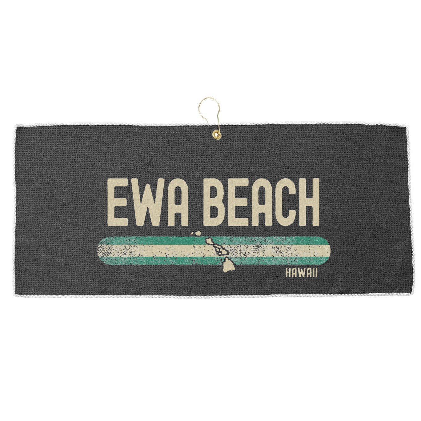 Ewa Beach Hi Hawaii Travel & 80s Style Large Microfiber Waffle Golf Towel