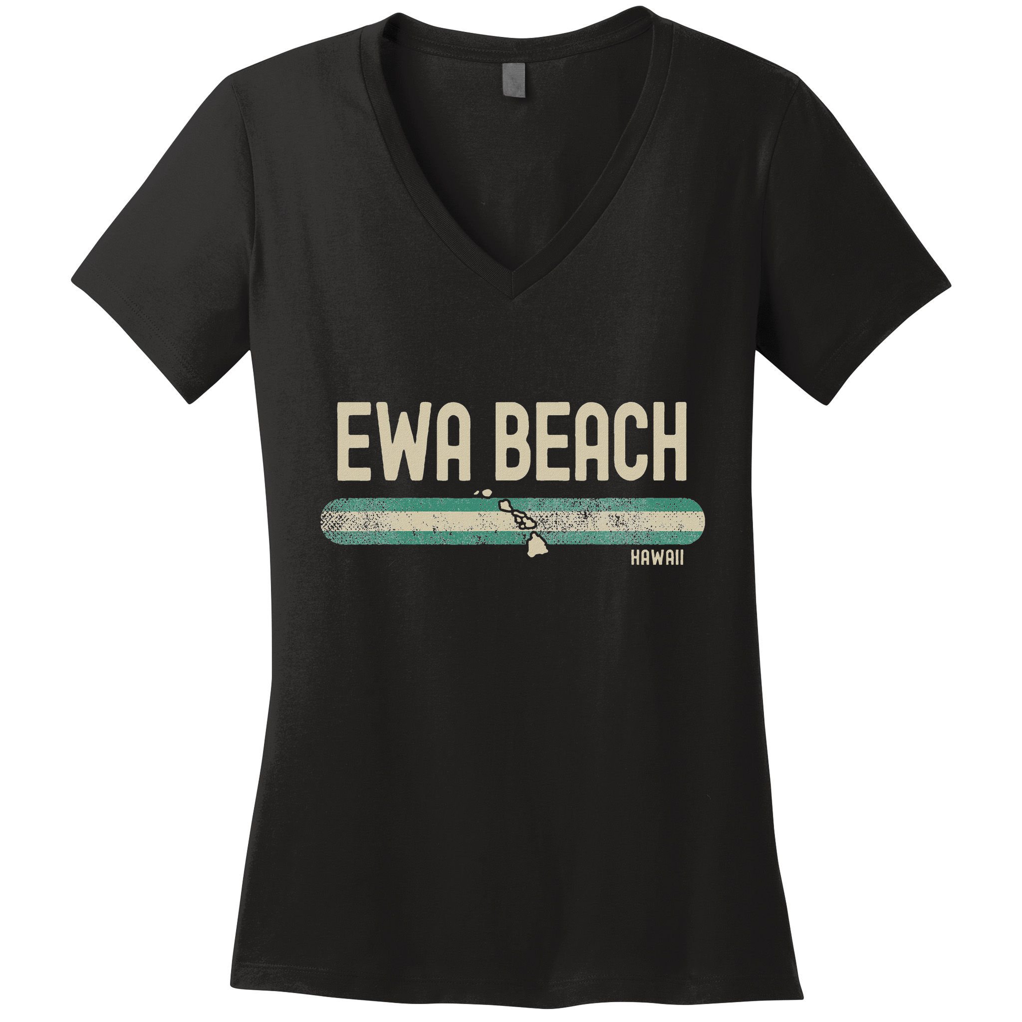 Ewa Beach Hi Hawaii Travel & 80s Style Women's V-Neck T-Shirt