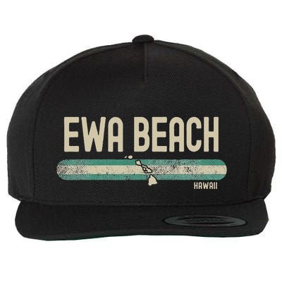 Ewa Beach Hi Hawaii Travel & 80s Style Wool Snapback Cap
