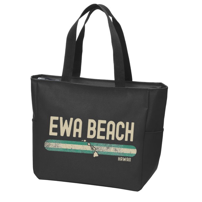 Ewa Beach Hi Hawaii Travel & 80s Style Zip Tote Bag