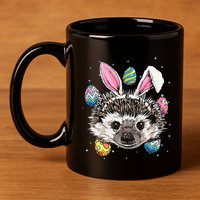 Easter Bunny Hedgehog Funny Easter Hedgehog 11oz C Handle Ceramic Mug