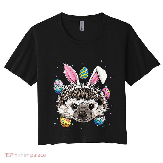 Easter Bunny Hedgehog Funny Easter Hedgehog Crop Top
