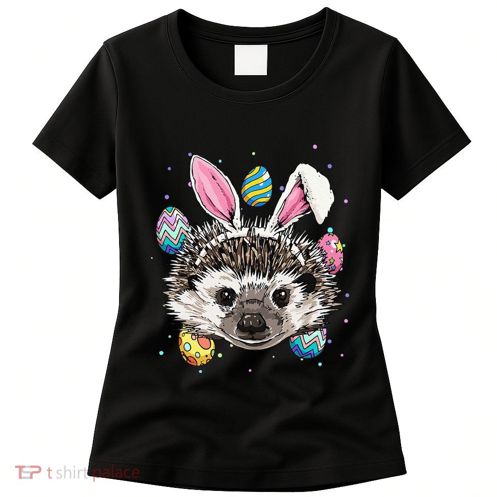 Easter Bunny Hedgehog Funny Easter Hedgehog Womens T-Shirt