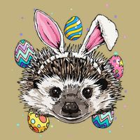 Easter Bunny Hedgehog Funny Easter Hedgehog Button
