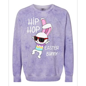 Easter Bunny Hip Hop Gift Funny Music Colorblast Crewneck Sweatshirt